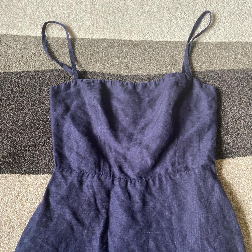 Reformation Blue Linen Blend Mini Tank Dress sz 2 - Picture 2 of 9